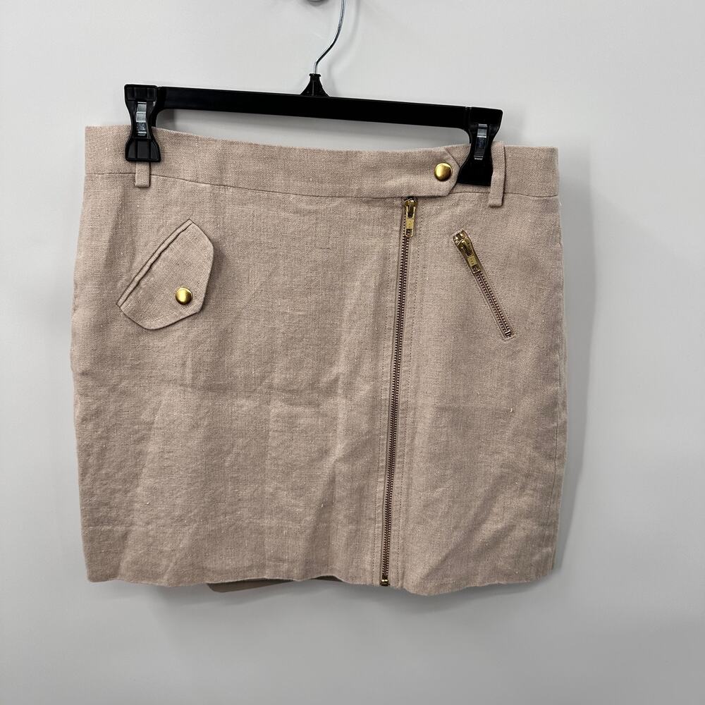 J. CREW 100% Linen Oatmeal Skirt // 6